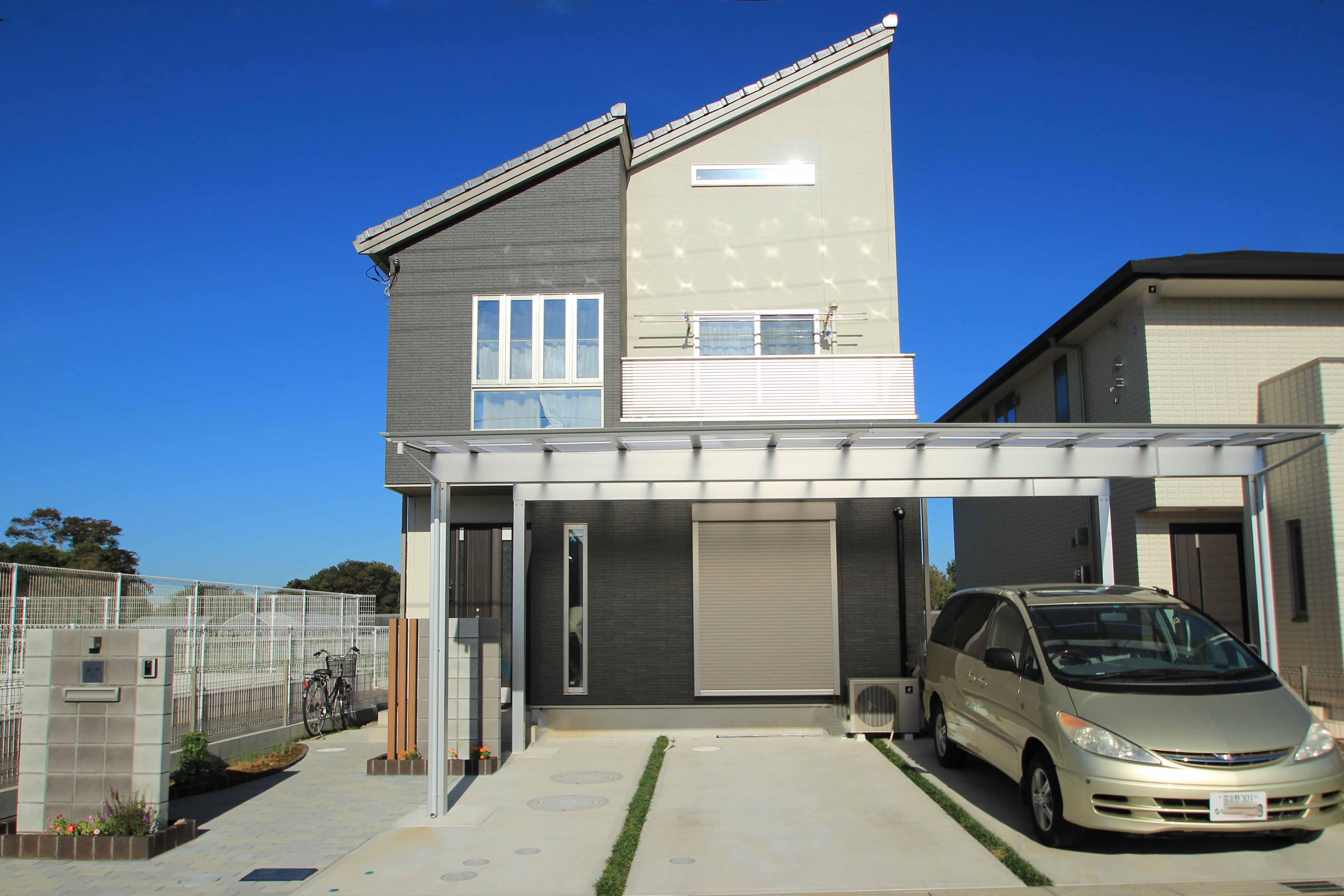 シンプルな門袖と大きなカーポートのある外構船橋市 一級建築士と叶える素敵なお庭 千葉市 エクステリア 外構 ガーデン キナリデザイン シンプルな門袖と大きなカーポートのある外構船橋市 一級建築士と叶える素敵なお庭 千葉市 エクステリア 外構 ガーデン キナリデザイン