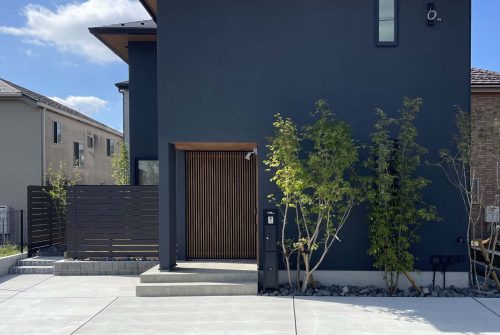 千葉　外構　建築と調和する植栽デザインのモダンオープンエクステリア